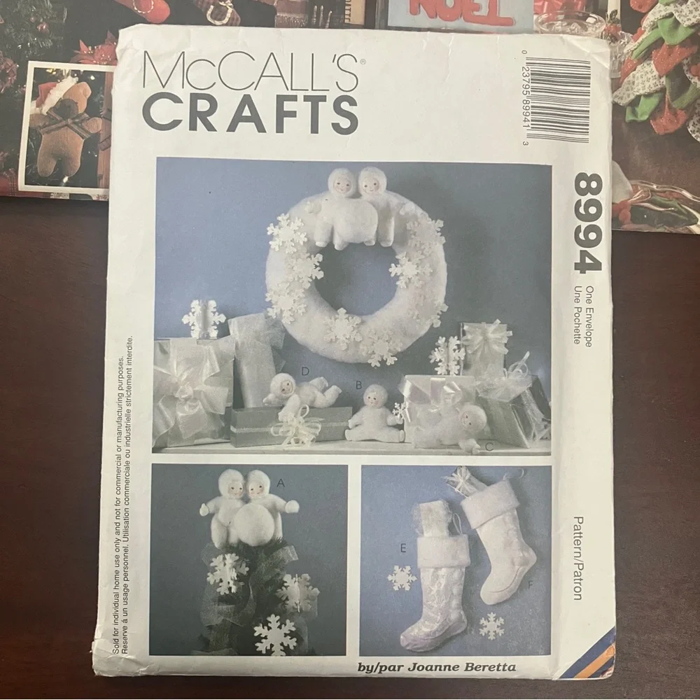 Lot of 3 1980s-90s Christmas Decor McCall’s Crafts Sewing Patterns 2690 2689 889
